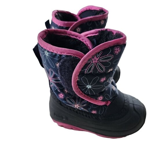 Kamik Baby toddler girl size 5 winter boots Purple floral - Picture 1 of 10
